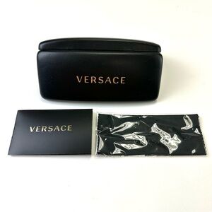 Versace eyeglass sunglass case NEW with product insert and cleaning cloth
